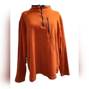 Free Country 1/4 Zip Orange Half-Zip Pullover Large